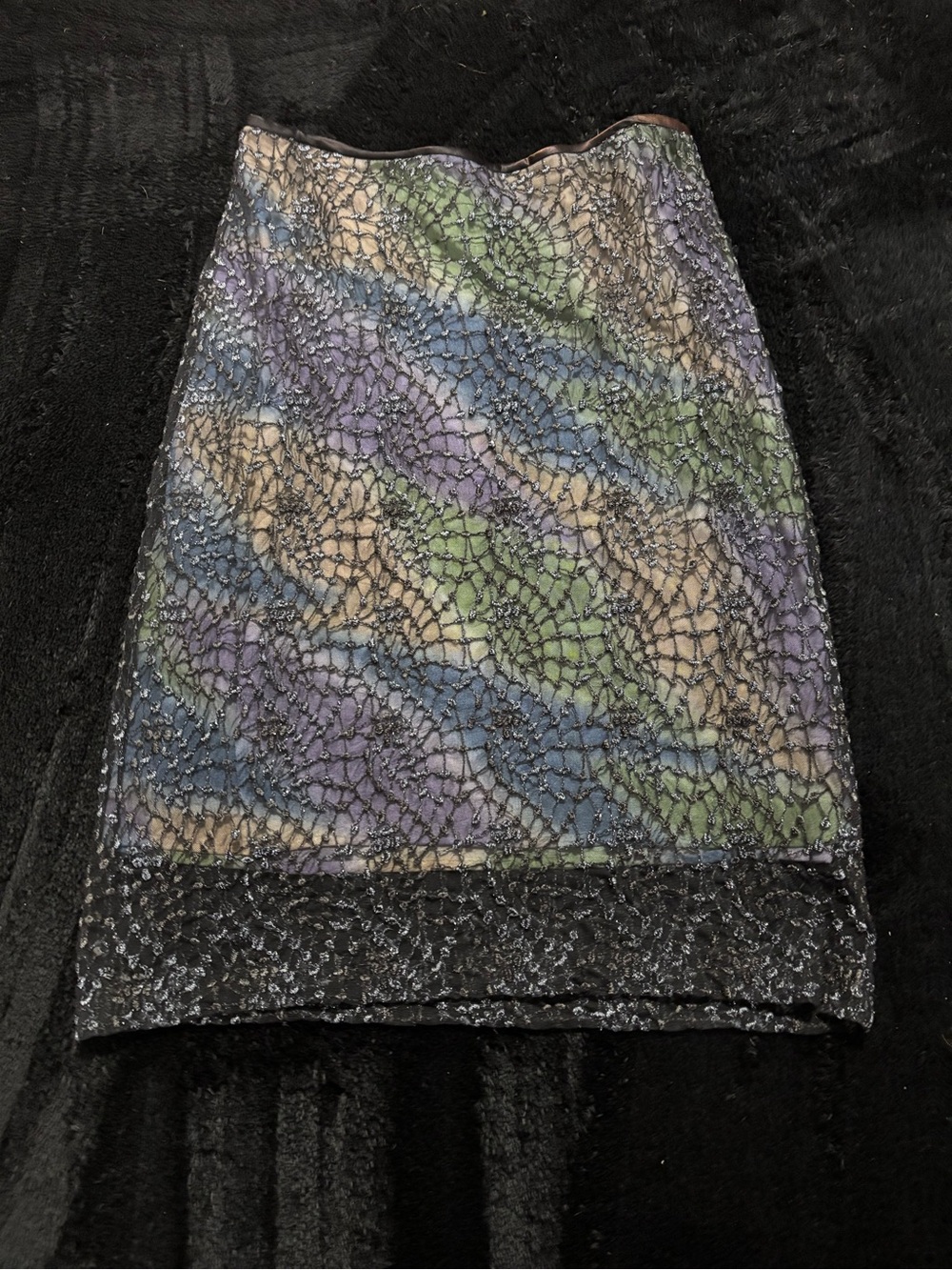 Cynthia Rowley Pastel Multi Lace-Overlay Pencil Skirt